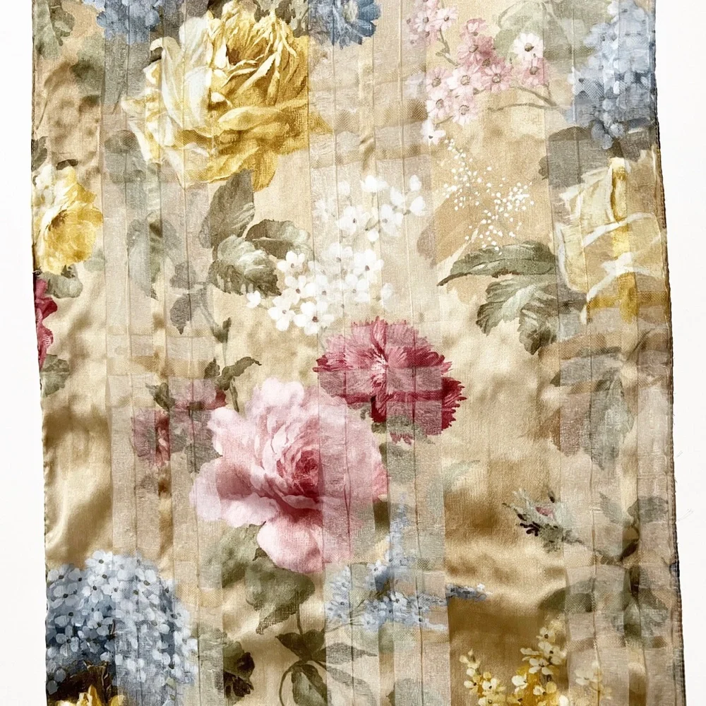 Semi Sheer Floral Tea Garden Scarf
